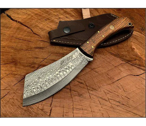 Hand Forged Damascus Steel Meat Cleaver/ Hatchet DH17
