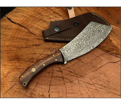 Hand Forged Damascus Steel Meat Cleaver/ Hatchet DH17