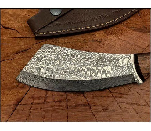 Hand Forged Damascus Steel Meat Cleaver/ Hatchet DH17