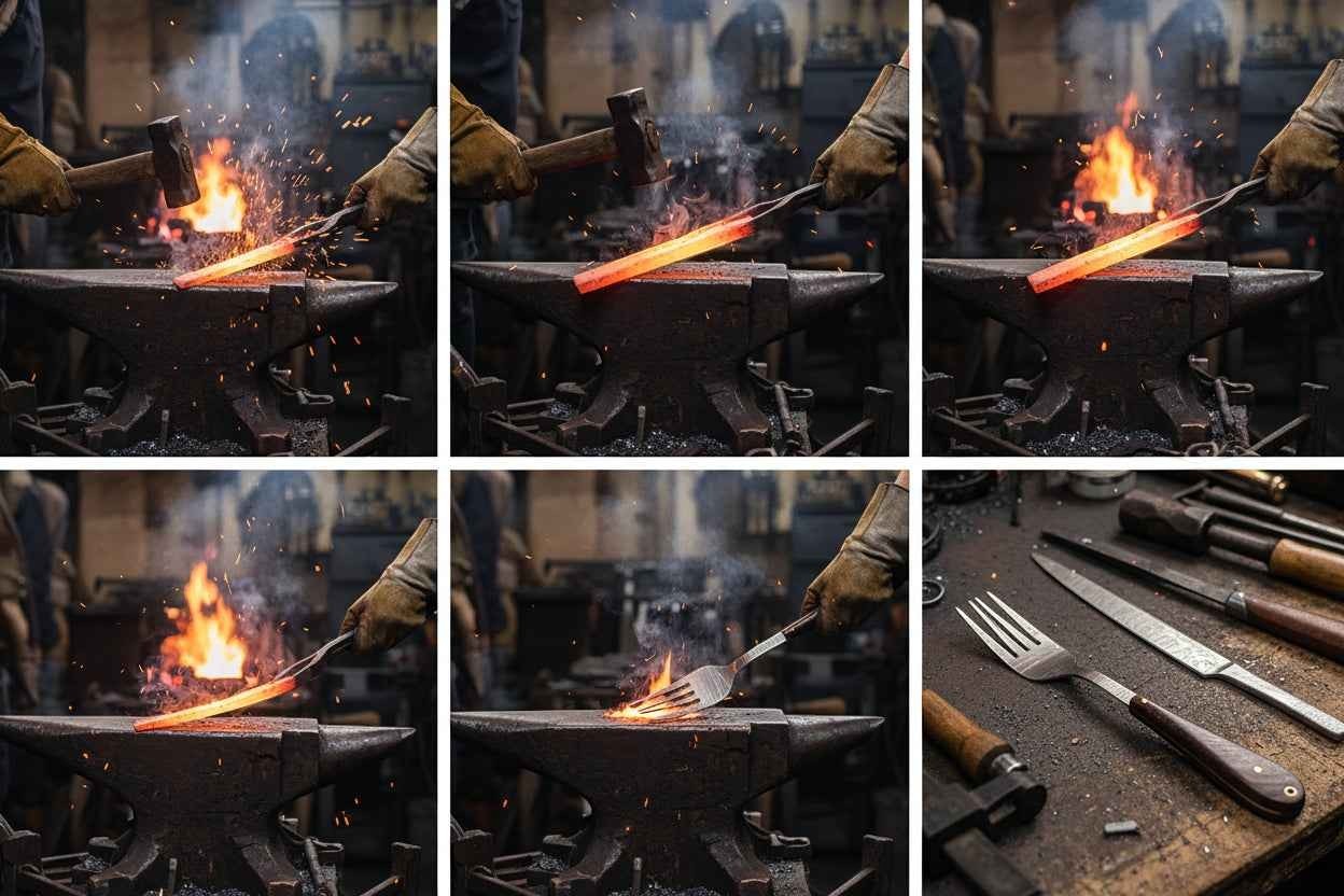 Handmade Damascus Steel Fork