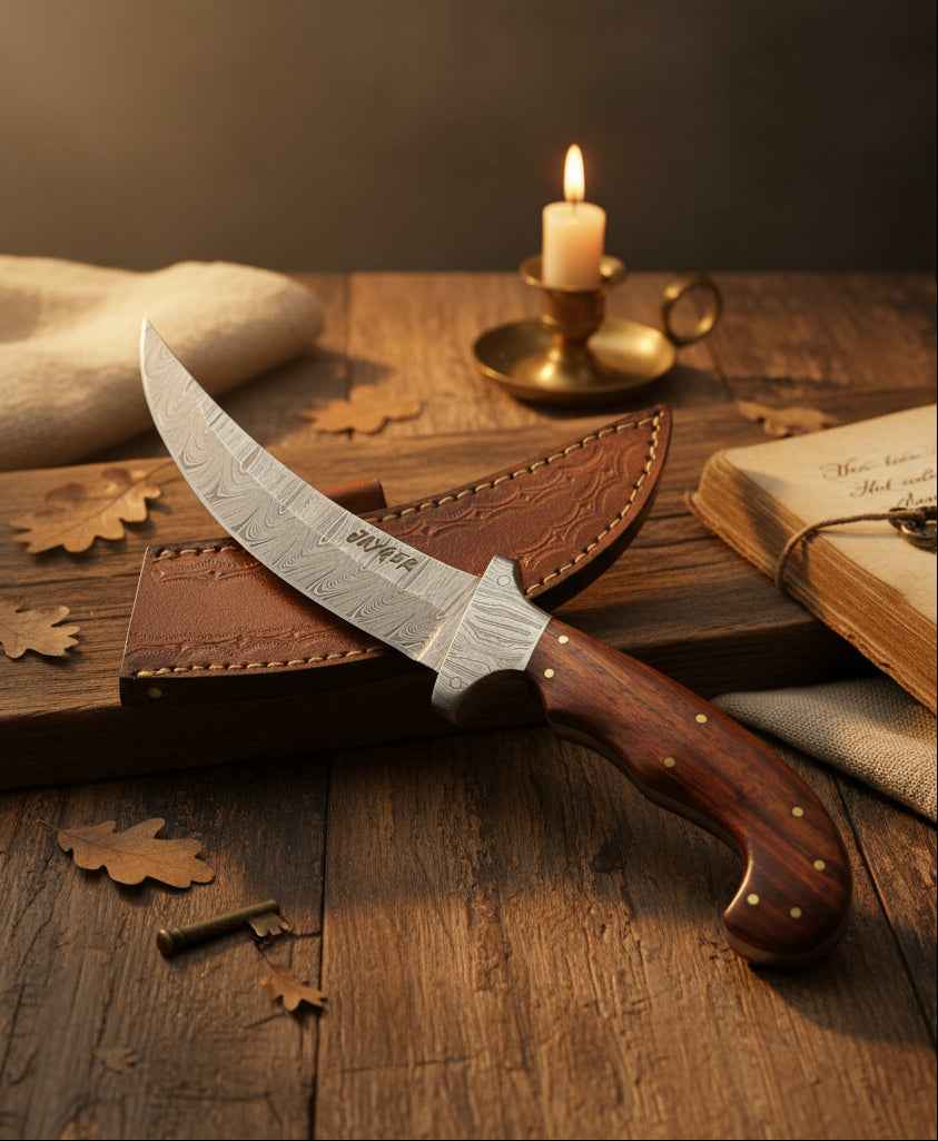 Handmade Damascus Steel Kirpan Knife - Traditional Knife