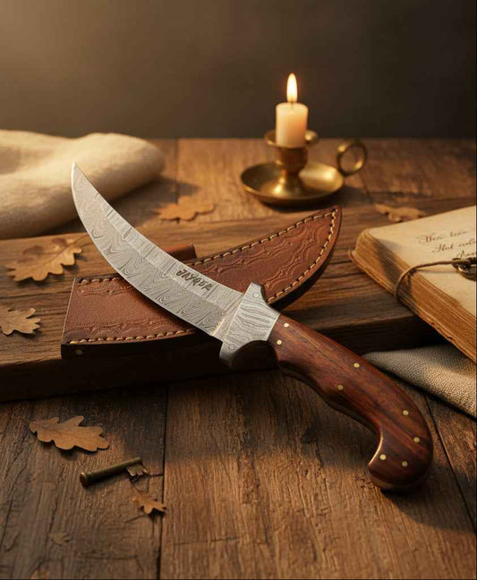 Handmade Damascus Steel Kirpan Knife - Traditional Knife