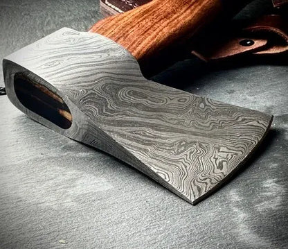 Custom Made Forest Axe Hand Forged Damascus Steel Hatchet