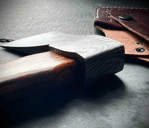 Custom Made Forest Axe Hand Forged Damascus Steel Hatchet