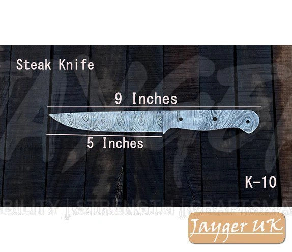 Handmade Damascus Kitchen Steak Knife Blank – K10