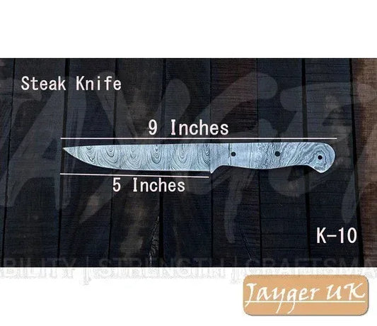 Handmade Damascus Kitchen Steak Knife Blank – K10 - Jayger