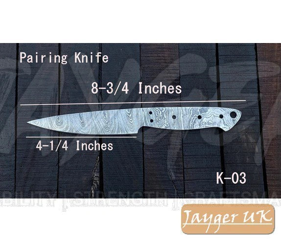 Handmade Damascus Kitchen Paring Knife Blank – K3