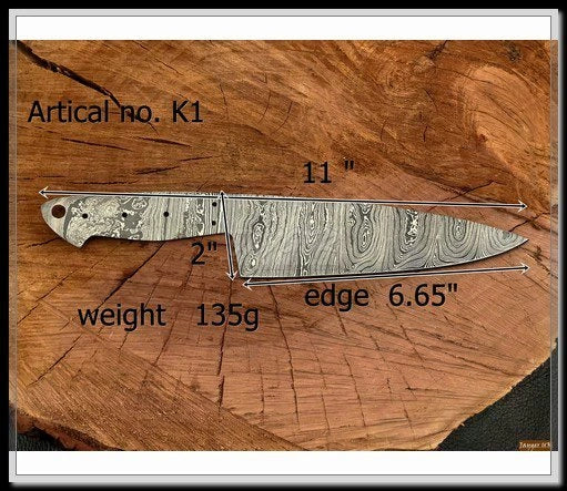 Handmade Kitchen Chef Knife Blank Blade – K1