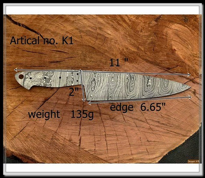 Handmade Kitchen Chef Knife Blank Blade – K1