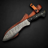 Damascus Steel Kukri Knife - Full Tang Camping & Outdoor Blade (Made to Order)