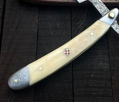 Damascus Cut throat Straight Razor Leather Cover – RD2