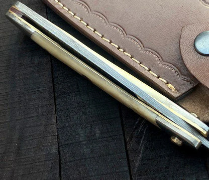 Damascus Cut throat Straight Razor Leather Cover – RD2