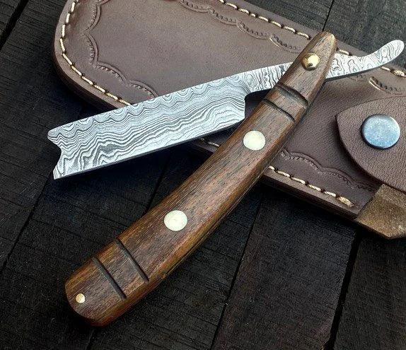 Foldable Straight Razor Handmade Damascus Steel Folding Straight Razor – RD4 – Jayger