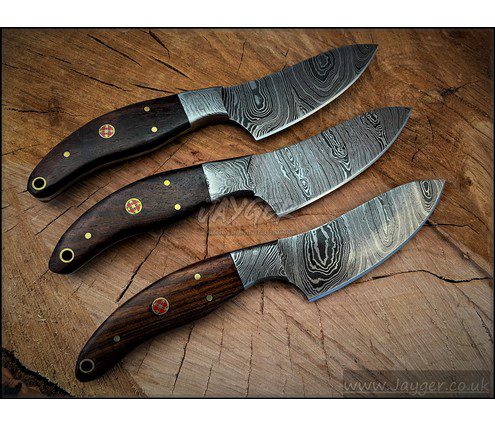 Handmade Damascus knives Set of 5 With Roll Over Bag - Jayger