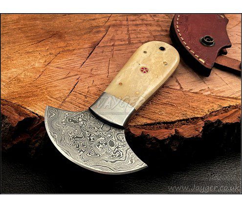 Handmade Damascus Steel Leather Cutter/ Leather Knife/ Skiver/ Leather  Sheath-mosaic Pins-qd16 