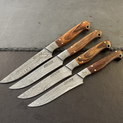 Handmade Damascus Steak Knives Set