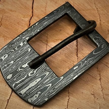 Damascus steel belt buckle