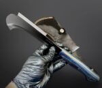 Handmade Carbon Steel Billhook With Leather Sheath - Image 2