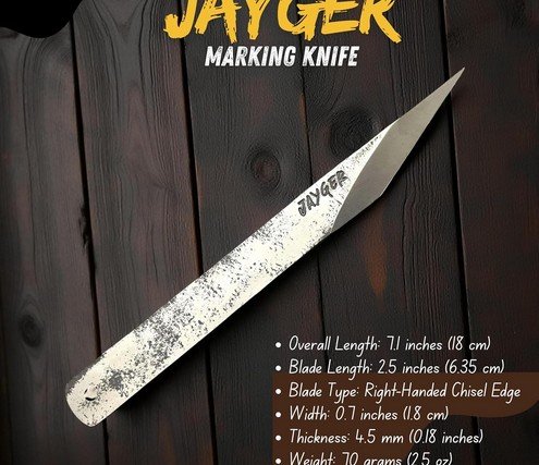 japanese marking knife Handmade Carbon Steel Kiridashi Knife - Image 4